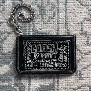 Coach Poppy Black Leather Cardholder